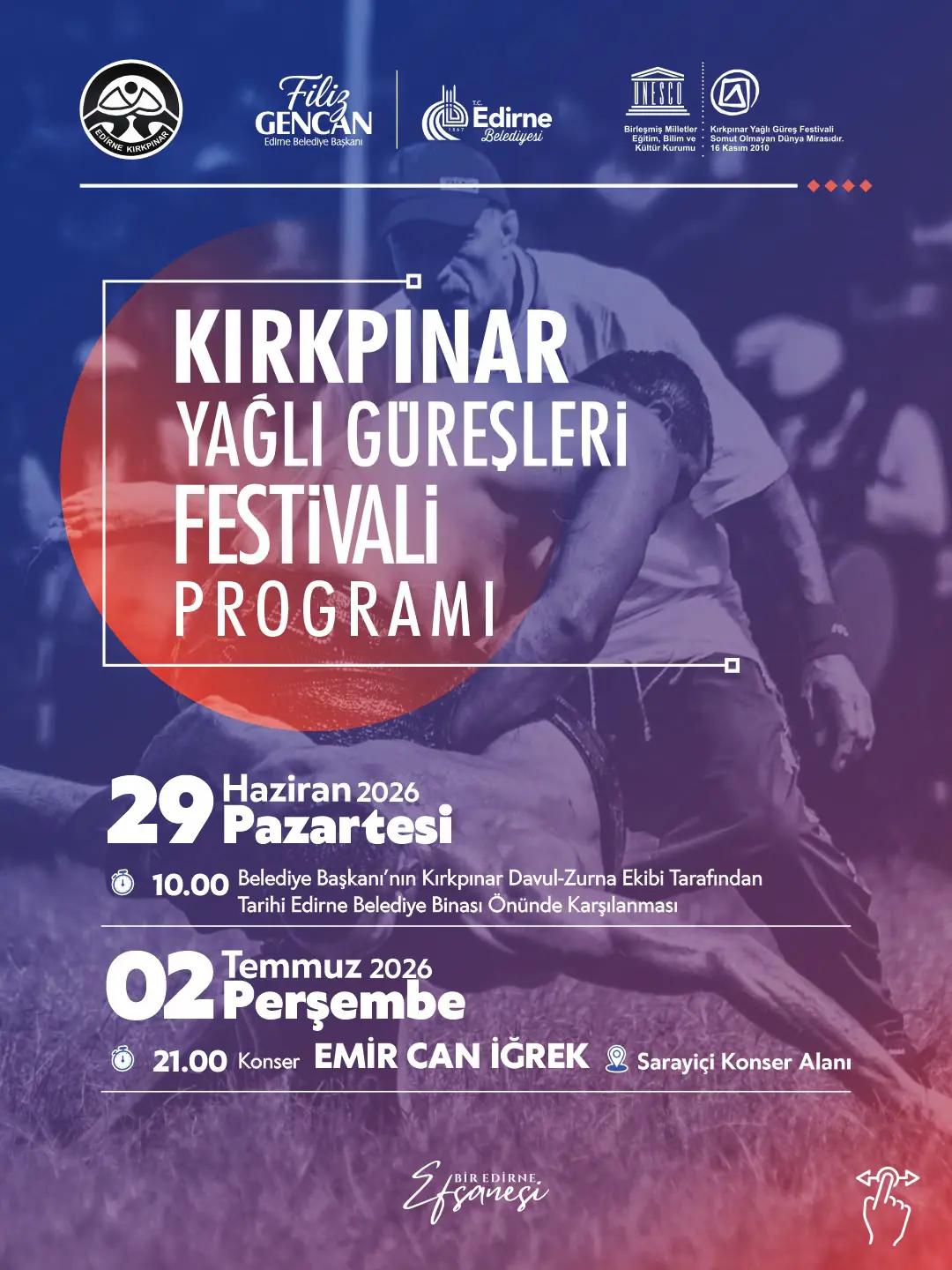 ASIRLIK DESTAN DEVAM EDİYOR: 665. KIRKPINAR YAĞLI GÜREŞLERİ FESTİVALİ PROGRAMI AÇIKLANDI galeri görseli